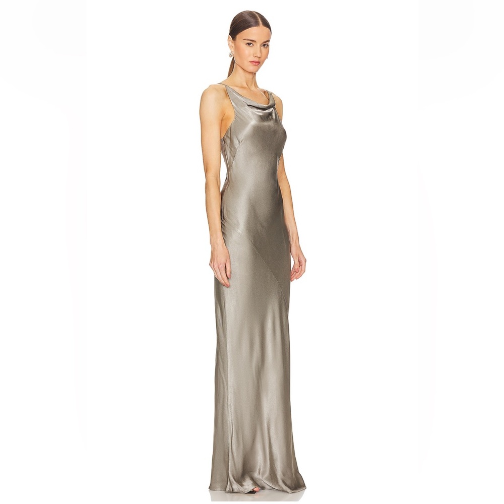 Shona Joy La Lune High Neck Cowl Maxi Dress Sage - Picture 8 of 8
